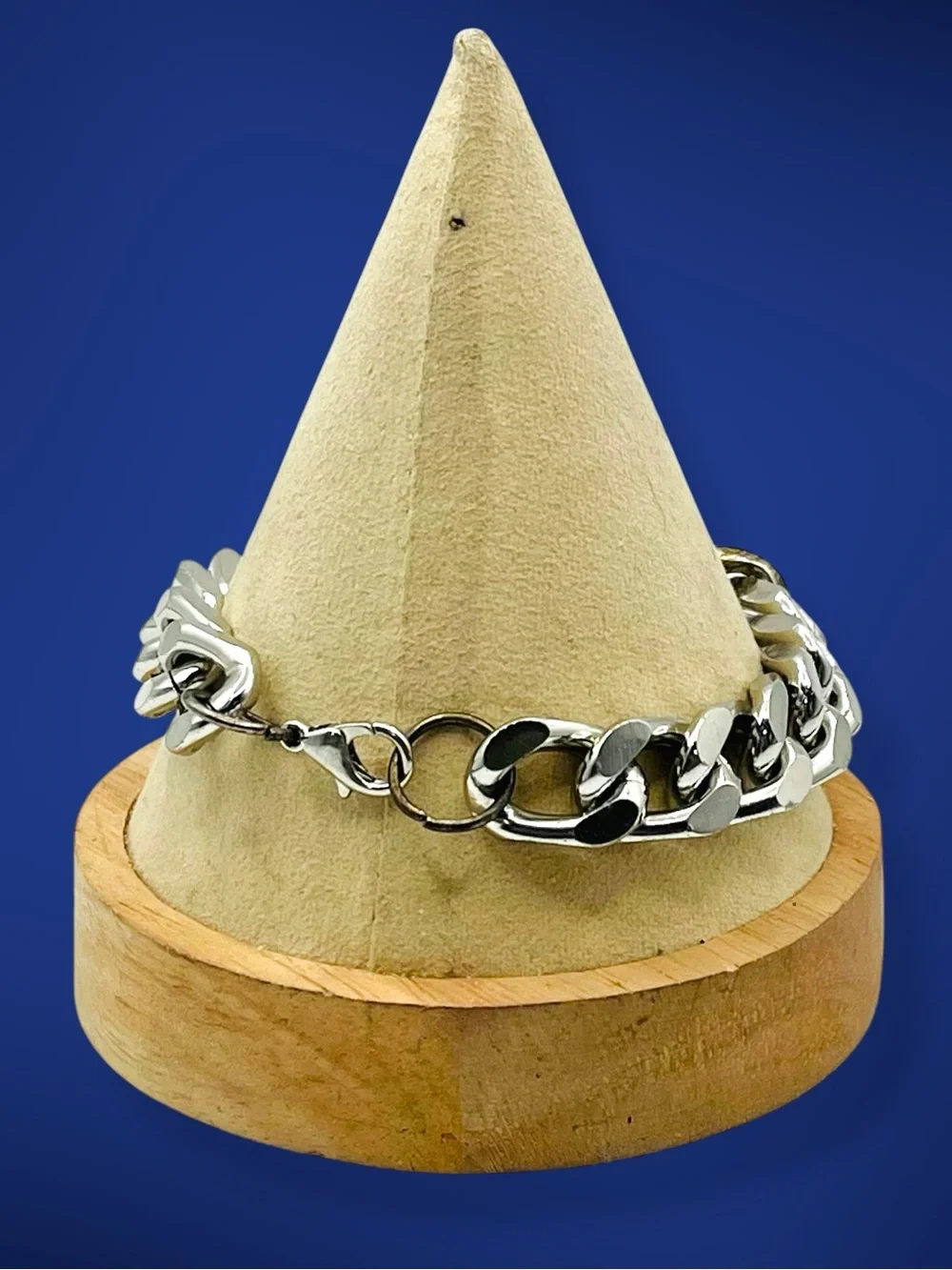 Stainless Steel Evil Eye Curb Chain Bracelet Blue Nazar Protection Amulet